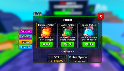 lucky potions plants vs brainrots